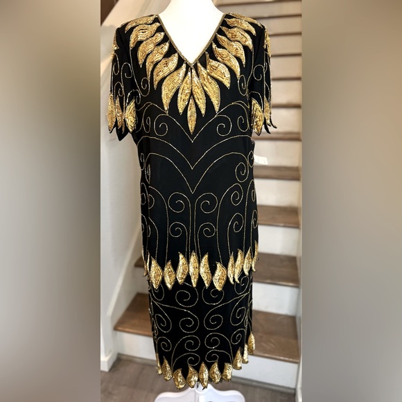 VINTAGE 1980’s Sequined and Beaded Anne Ashley Shirt and Skirt Set - Picture 1 of 5